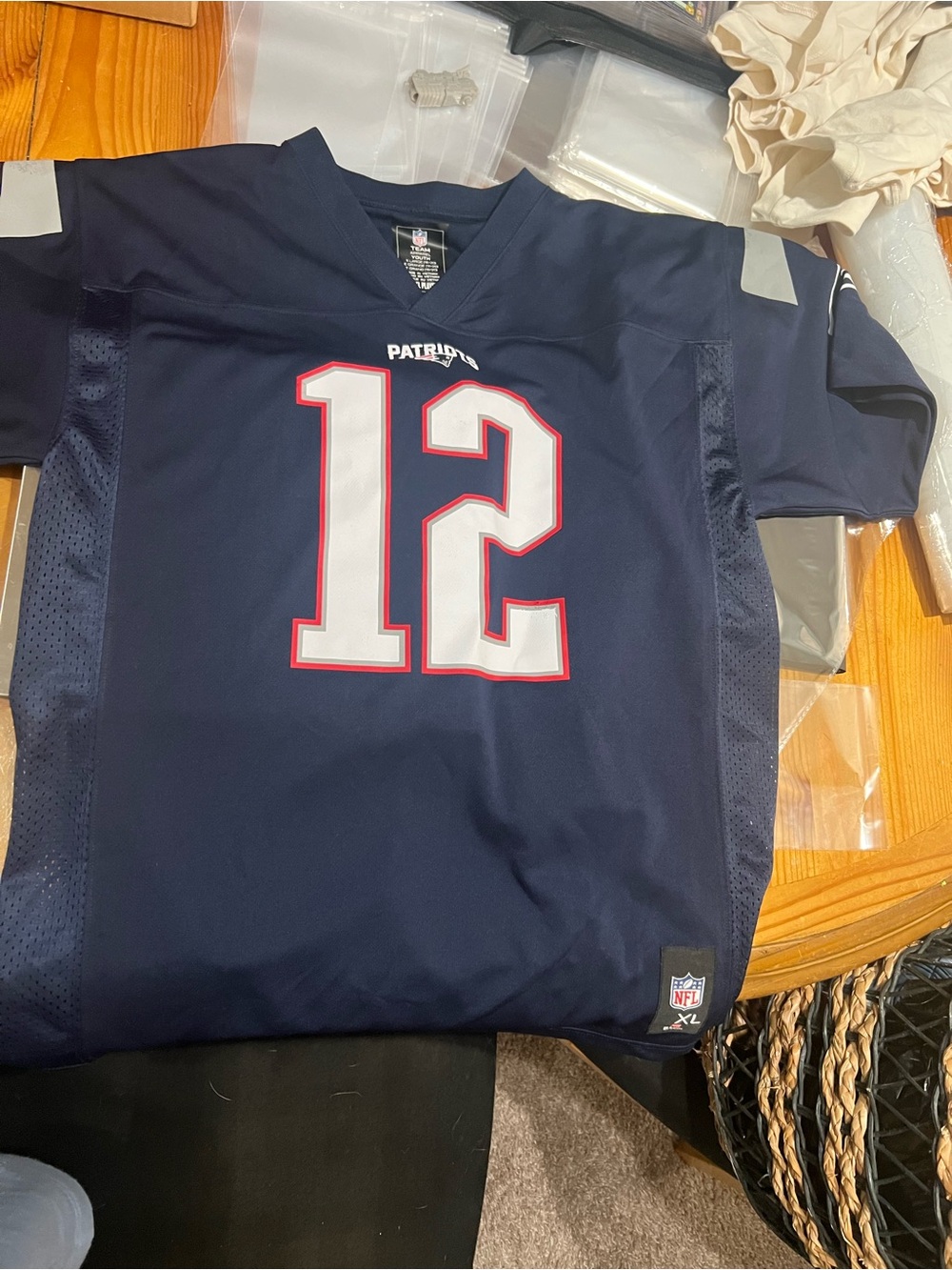 NFL Navy Youth Team Apparel Crewneck Shirt